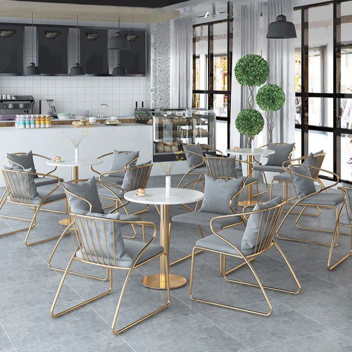 White 1/5 Pieces Dining Set Modern Style Faux Marble Dining Table Set for Home Use