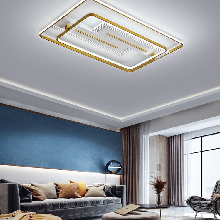 Geomtric Flush Light Metal Modern Flush Mount Ceiling Light Fixtures for Living Room