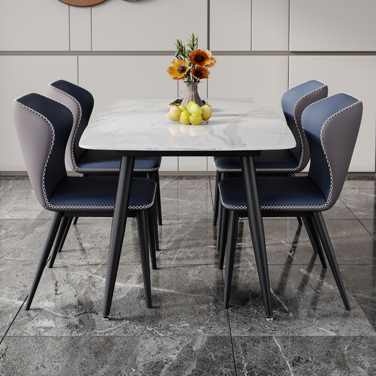 Modern Rectangular Dining Table Stone Top Tabletop for Dining Room