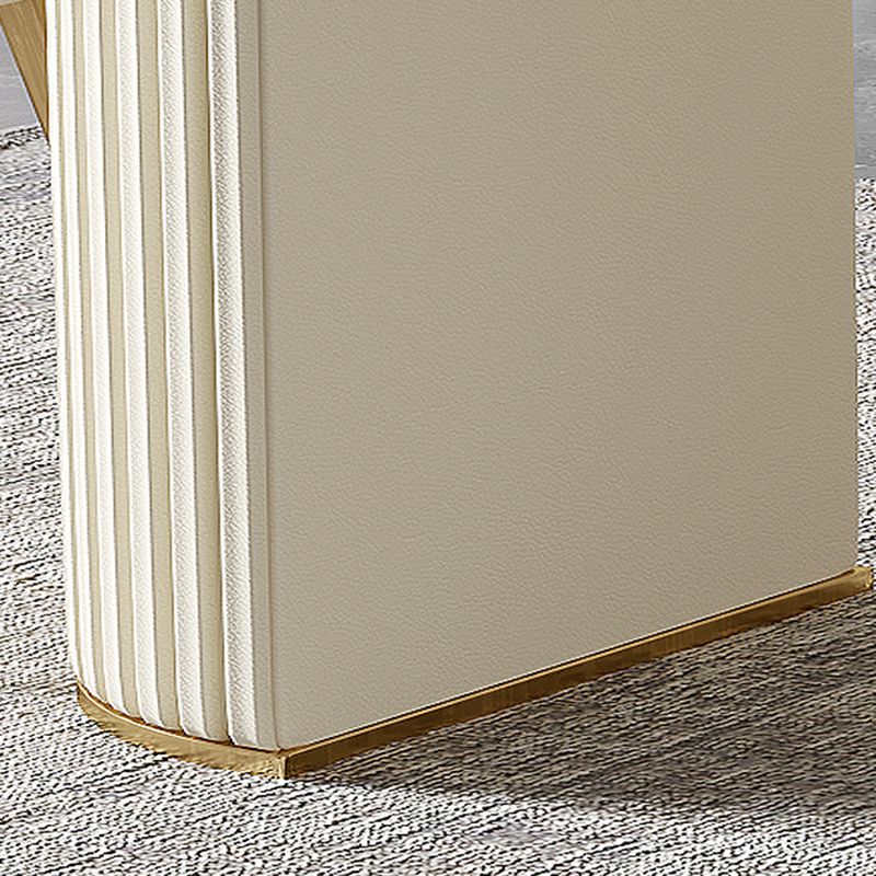 Contemporary Dining Rectangle Table Sintered Stone Table with Metal Legs for Home