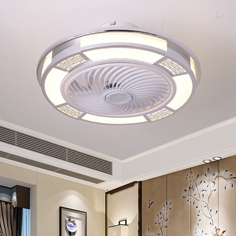Trommelförmige LED -Deckenlüftungslampe Moderne Metallic LED Semi Flush Leuchte