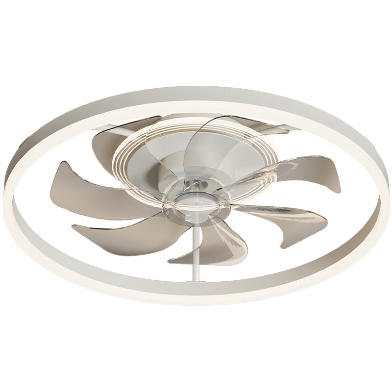 Ventilador de techo de dormitorio LED de metal ligero simple cerca de la iluminación del techo