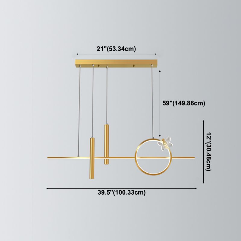 Lampadari a LED moderni Luci a sospensione a sospensione geometriche lampadario in metallo