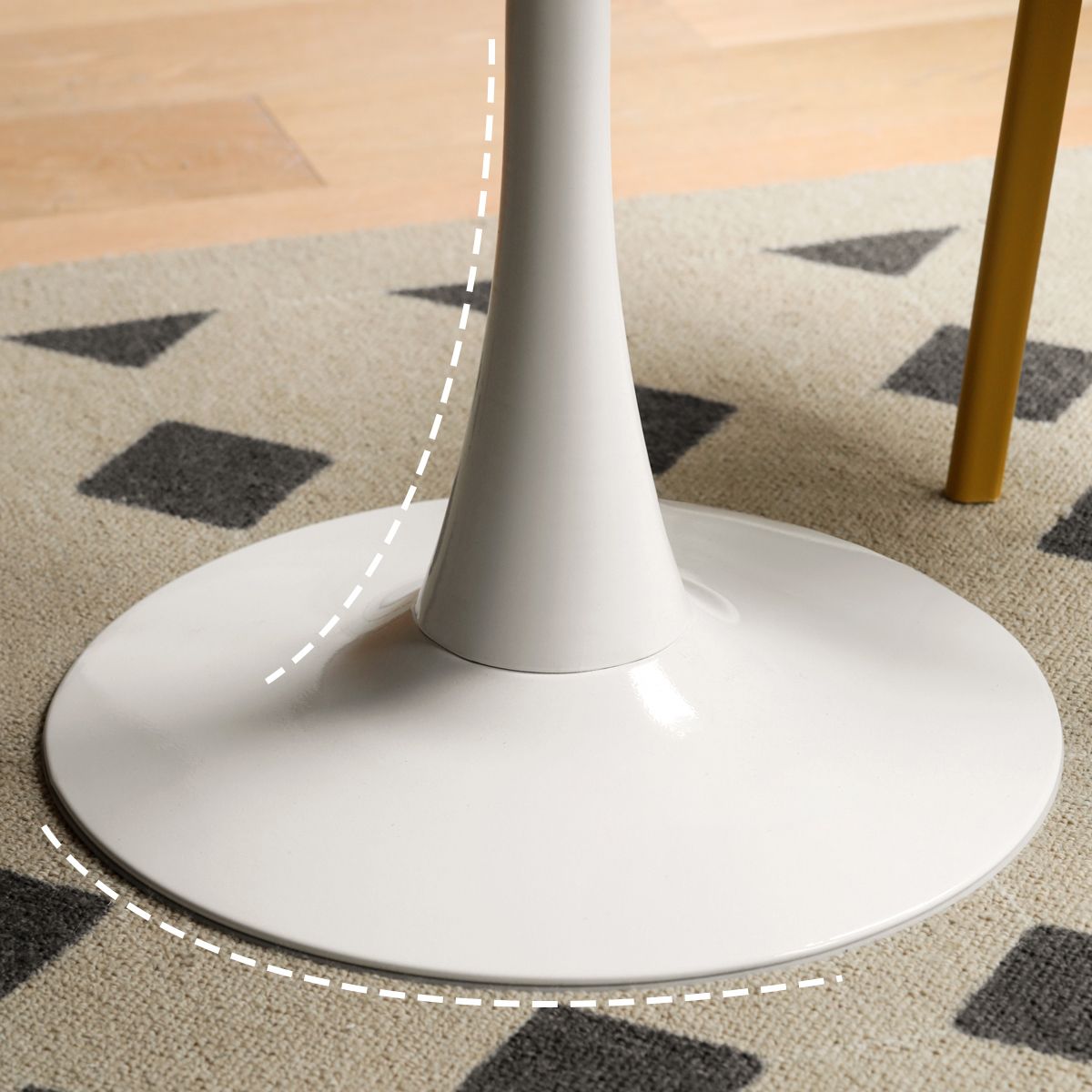 White Round Dining Table Stone Top Dining Table with Tulip Base