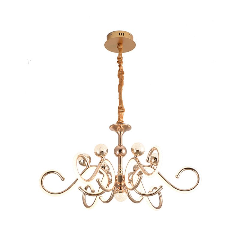 Postmodern Style Chandelier Lighting Fixtures Metal Hanging Chandelier in Gold