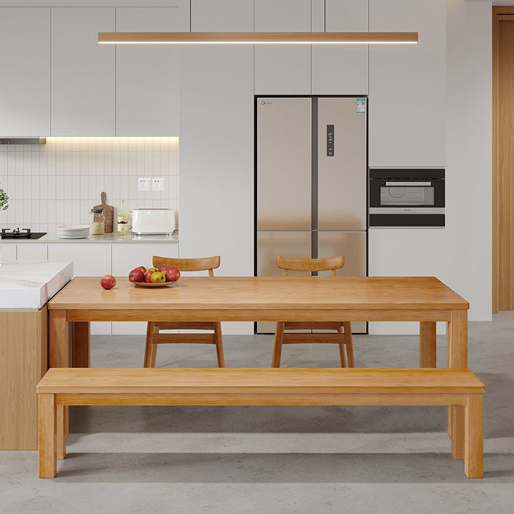Modern Style Dining Table Rectangle Wood Dining Table with 3 legs