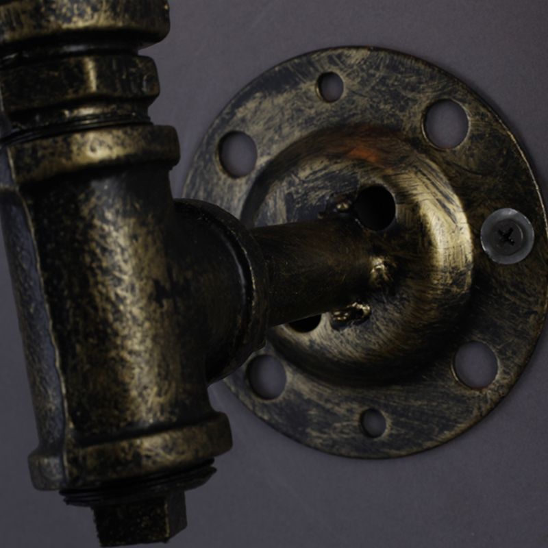 Eisenwasserpfrohrwand Lampe Rustikale Stil 1 Lampenrestaurant Wandleuchte in Bronze