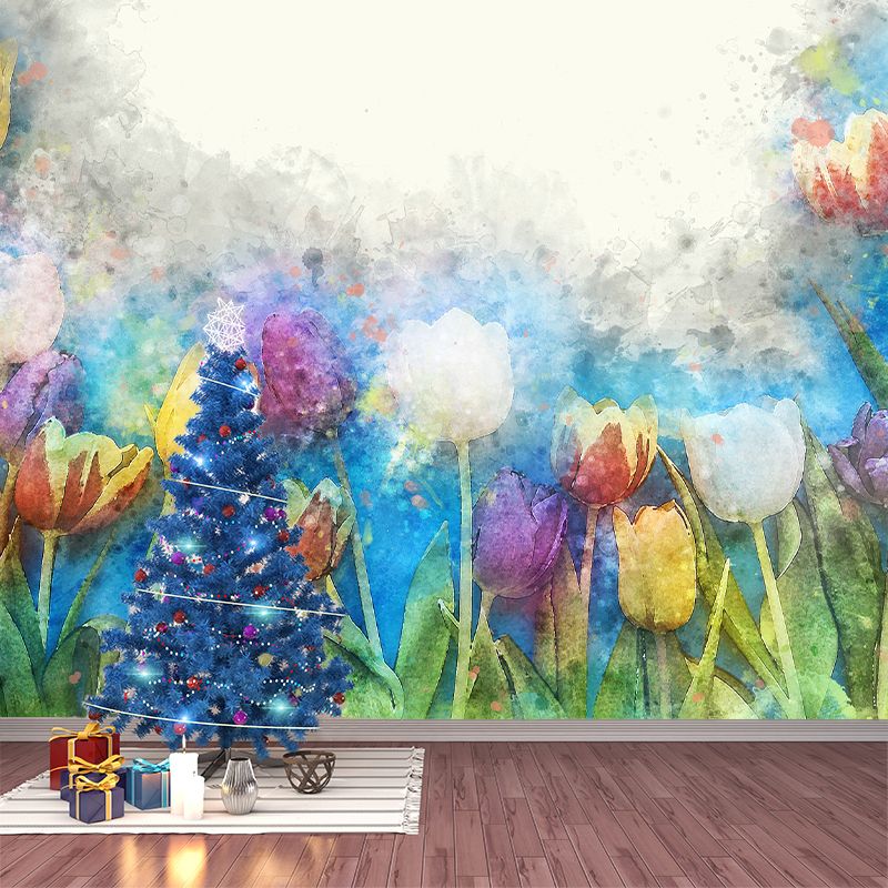 Abstract Flower Pattern Mural Horizontal Antifouling for Wall Decoration
