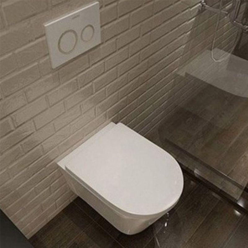 Contemporary Wall Hung Flush Toilet Ceramic Urine Toilet with Seat for Washroom