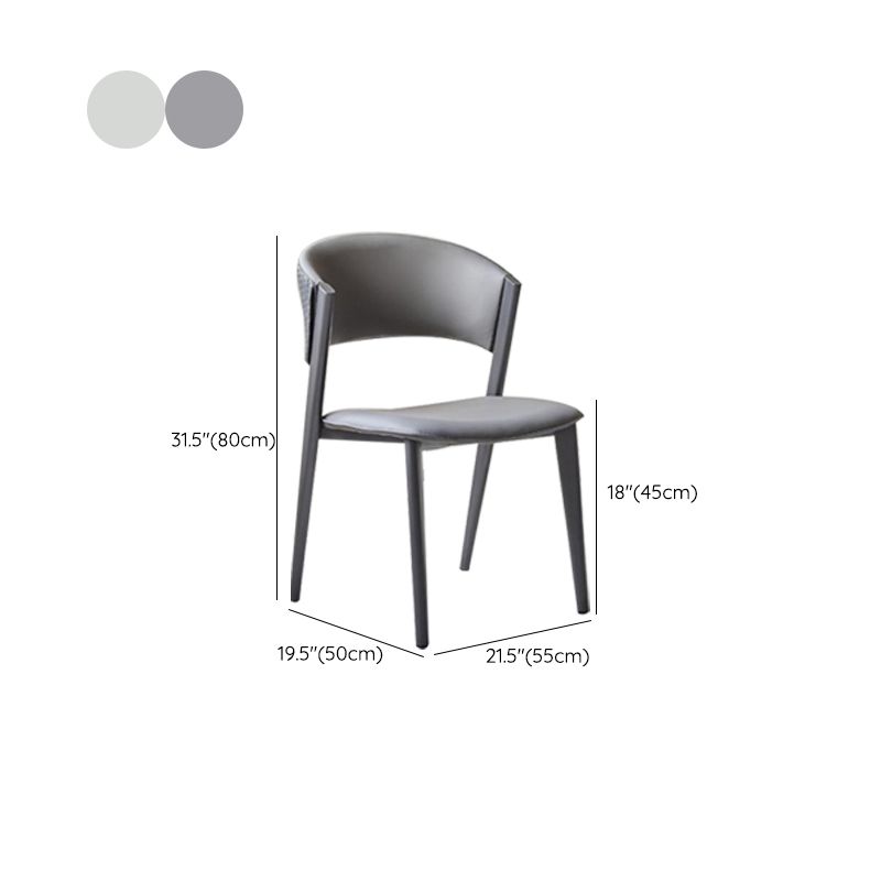 Dining Room Upholstered Chair Home Open Back Faux Leather Dining Chair