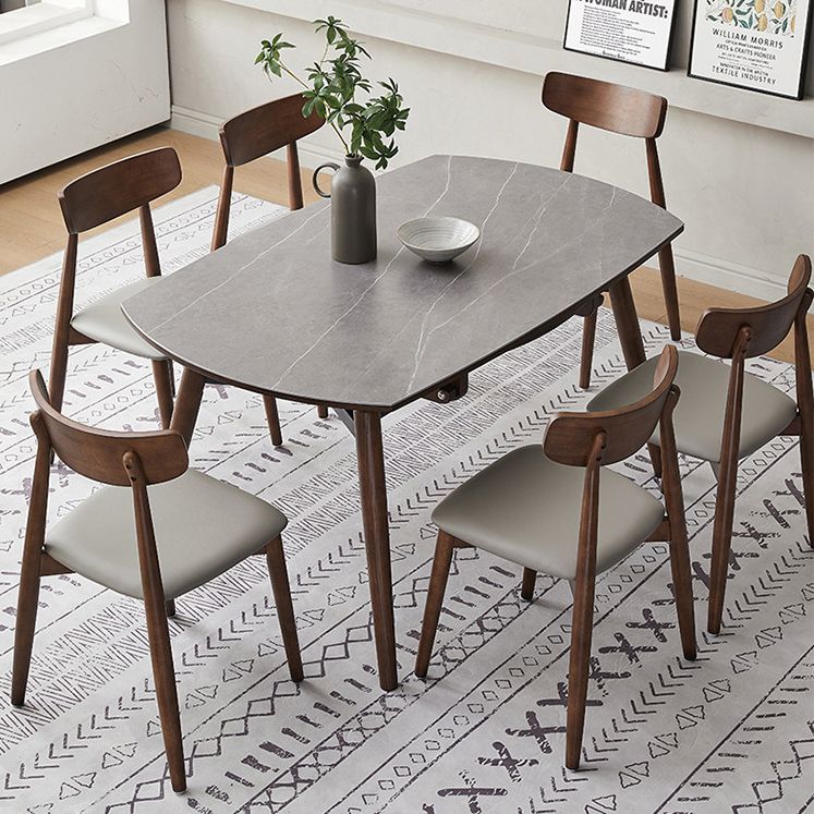 Modern Stone Dining Table 4 Ash Legs Dining Table for Dining Room