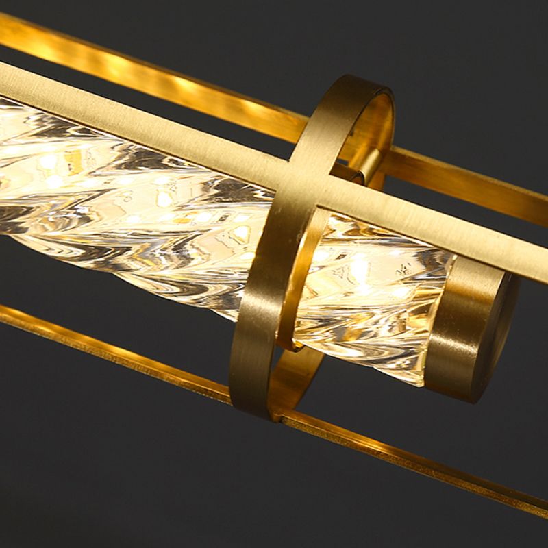 Modern Dining Chandelier Pendant Dining Room Long Strip Crystal Hanging Lamp