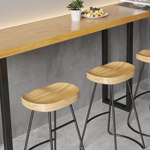 Glam Sled Bistro Table Solid Wood Indoor Natural Bar Wine Table