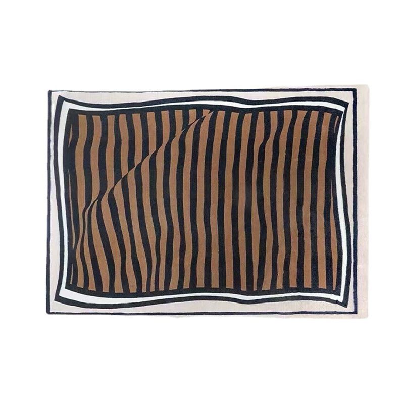 Alfombra de franja marrón oscuro alfombra moderna alfombra sin deslizamiento de la alfombra para el salón para el salón
