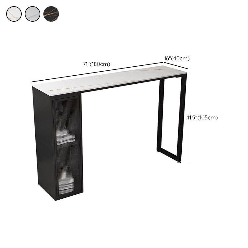 Contemporary Bar Table Rectangle Pub Table for Indoor and Breakroom