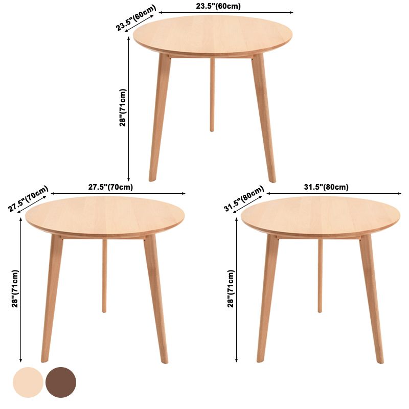 Simplicity Beech 3 Legs Dining Table Solid Wood Table Rectangle for Home