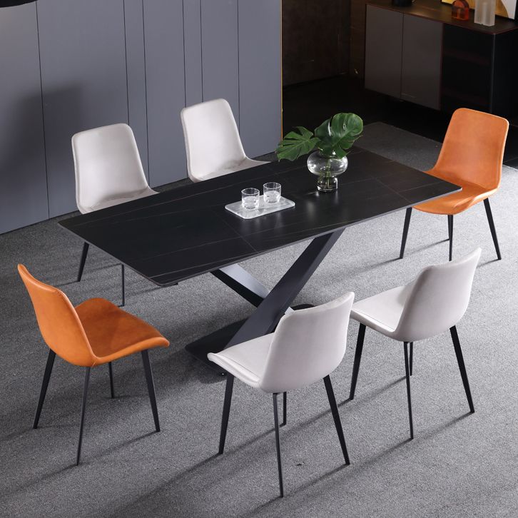 Silla de comedor de estilo moderno, sillas auxiliares de cocina sin brazos con patas de metal