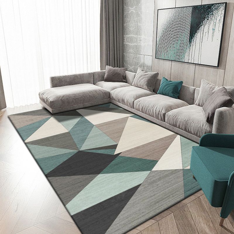 Novelty Living Room Rug Multi Colored Geometric Indoor Rug Polypropylene Non-Slip Backing Pet Friendly Carpet