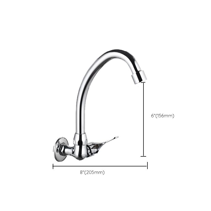 Contemporary Single Handle Kitchen Faucet Wall Mounted 1 Hold Bar Faucet