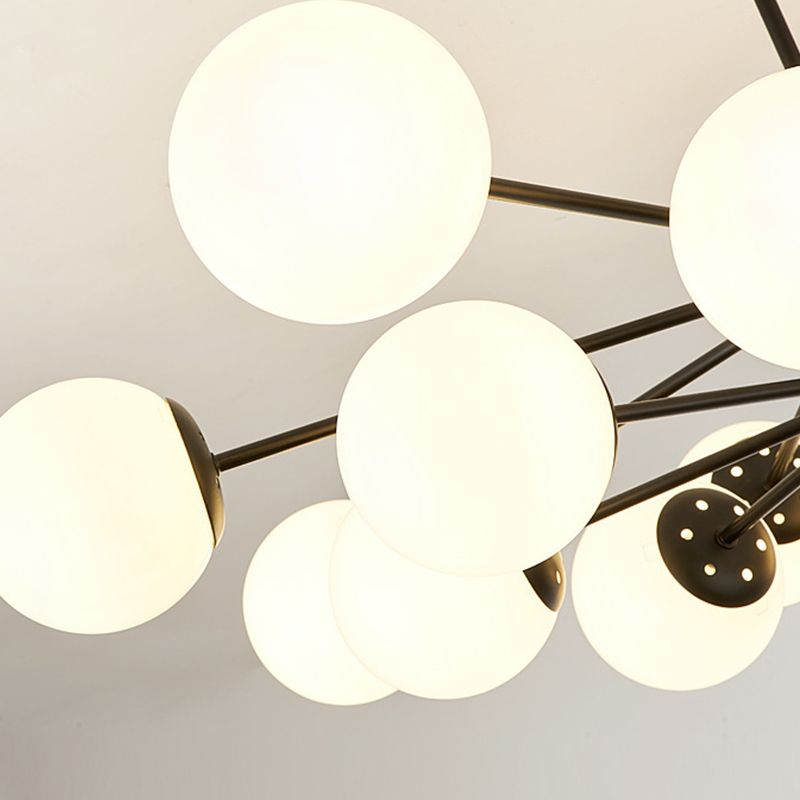 White Glass Modern Pendant Light Sputnik Global Ceiling Light for Living Room