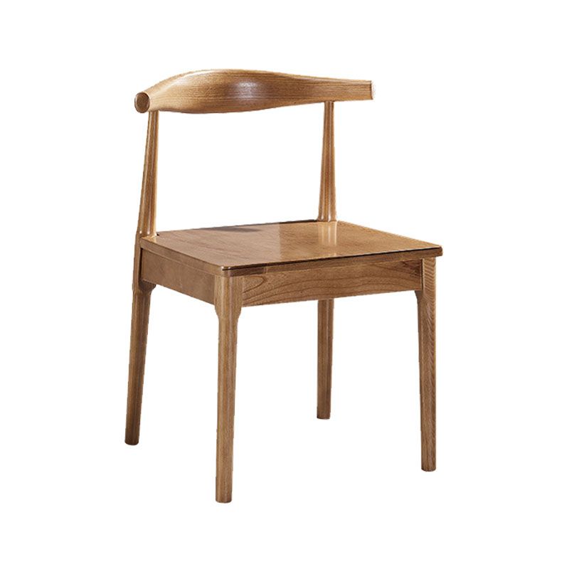 Silla sin brazos de comedor de madera moderna, silla de comedor con respaldo de escalera para cocina