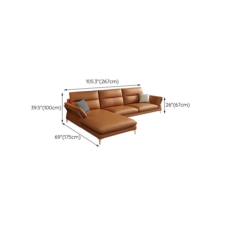 Modernism Sectional Sofa Flared Arm Cushion Back Sectional Sofa