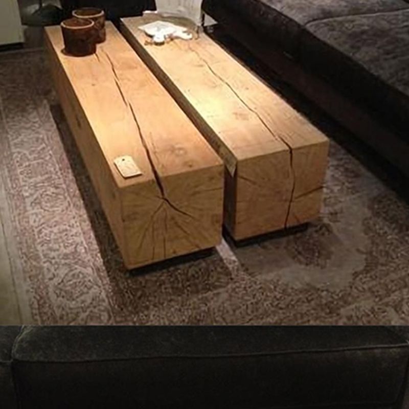 Solid Wood Coffee Table Living Room Scandinavian Coffee Table in Light Wood