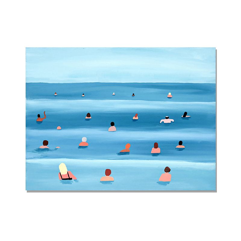 Peinture sur toile texturée, décoration murale de Sport de mer tropicale, couleur douce pour salle à manger