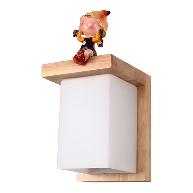 Modern Wooden Wall Light Fixture with 1 Light for Bedroom Living Room