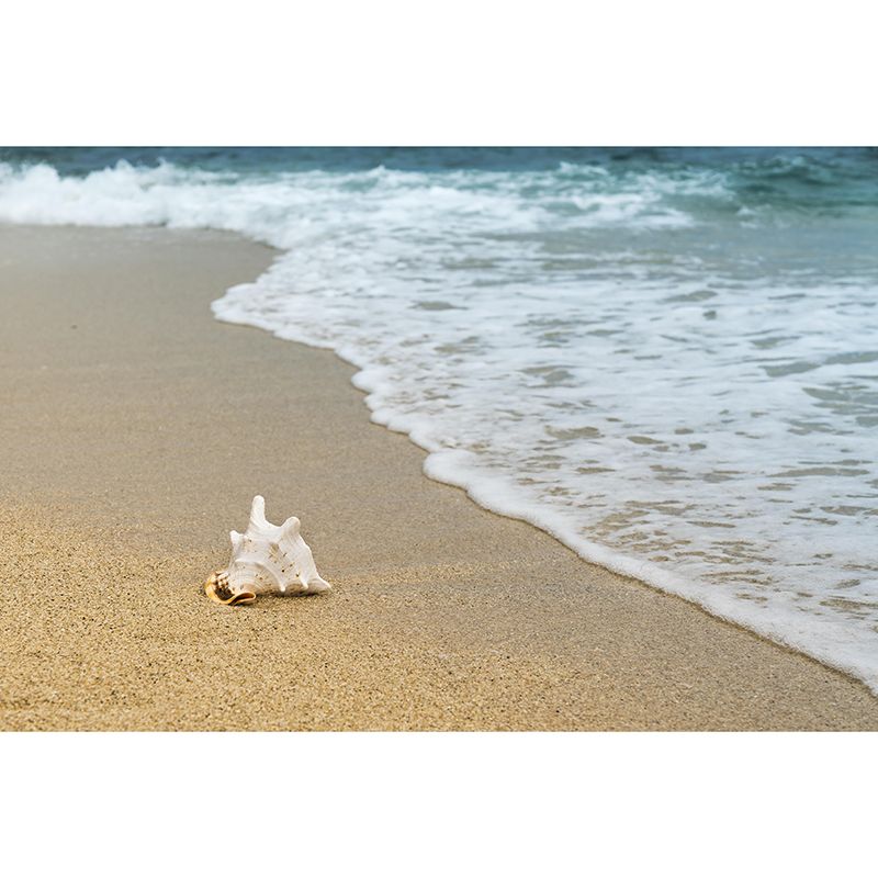 Customized Beach Mural Wallpaper Mildew Resistant for Living Room Decor