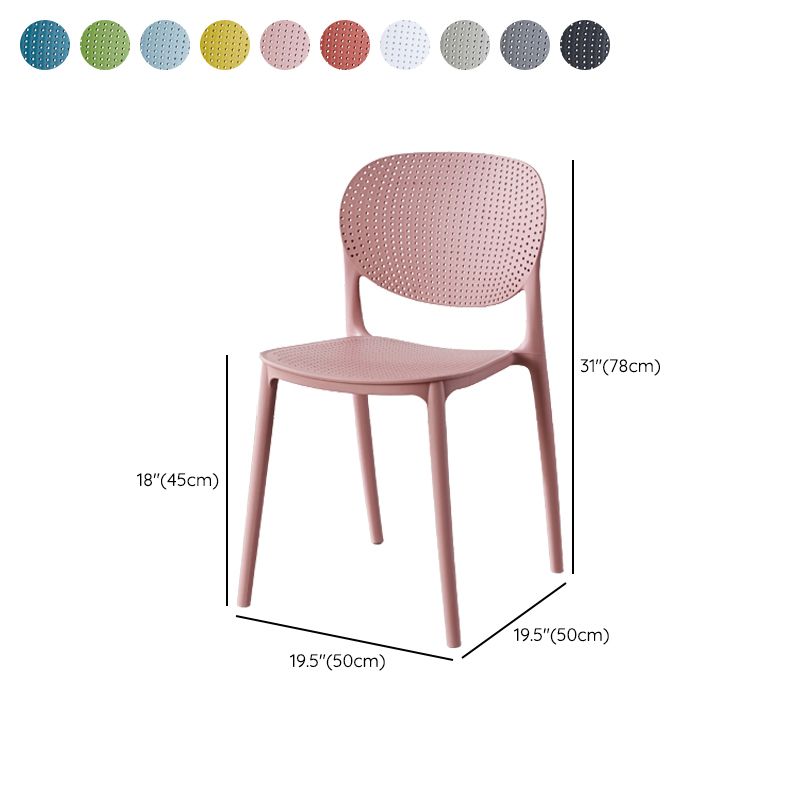 Contemporary Style Open Back Plastic Home Use Dining Side Chair