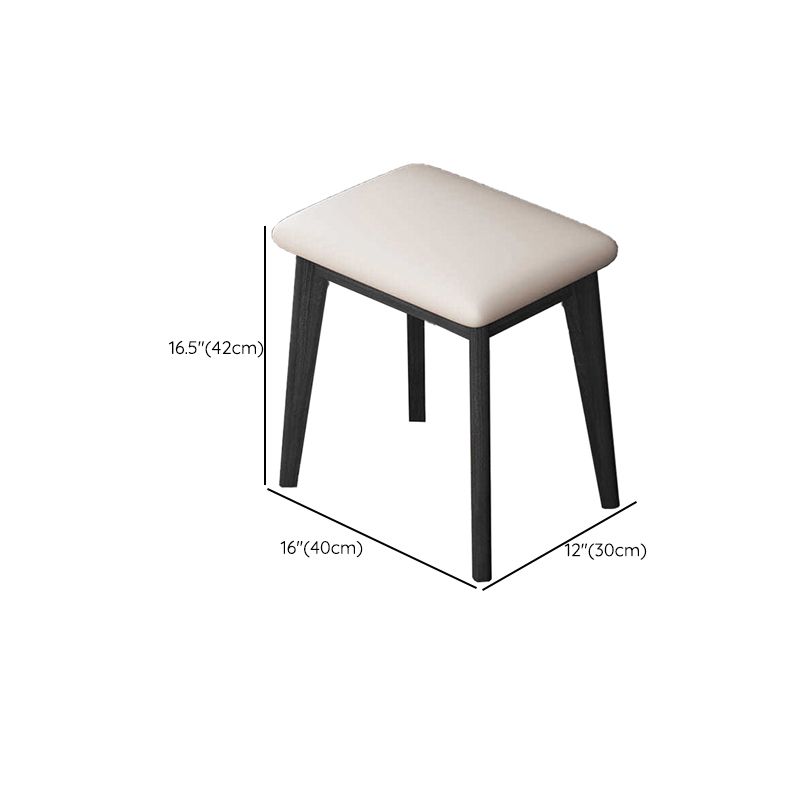 Modern Corner Vanity Table Stool and Mirror Set Glass Top 4-Drawer Dresser