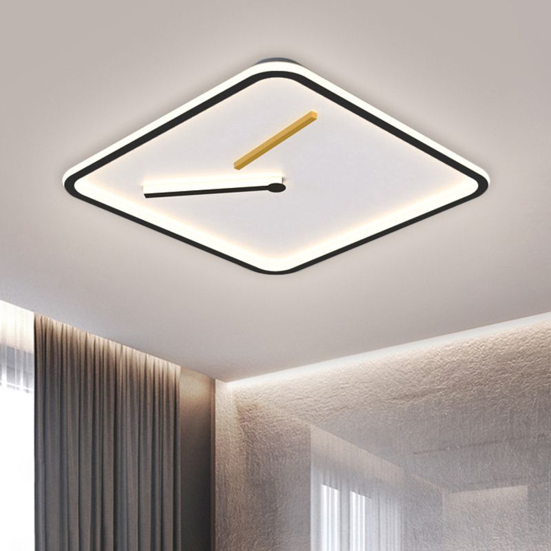 Lampada a filo a filo a LED quadrato acrilico semplicità nera/oro vicino all'illuminazione del soffitto in luce calda/bianca, larghe 16 "/19,5"