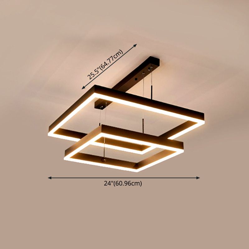 Modern Chandeliers For Dining Room Multiple Squares Hanging Light Fixtures