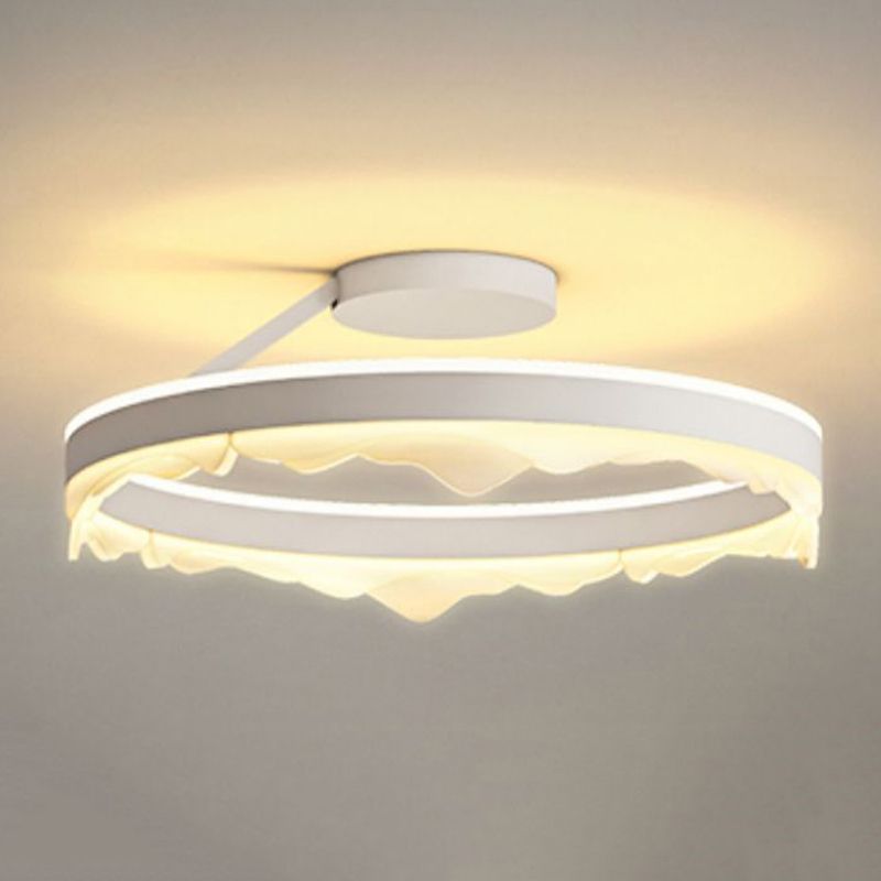 Contemporary Circle Flush Light Fixture Metal 1 Light Flushmount Lighting