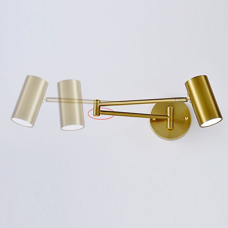 1 Light Swing Arm Flush Mount Wall Sconce Simplicity Metal Wall Mount Lamp