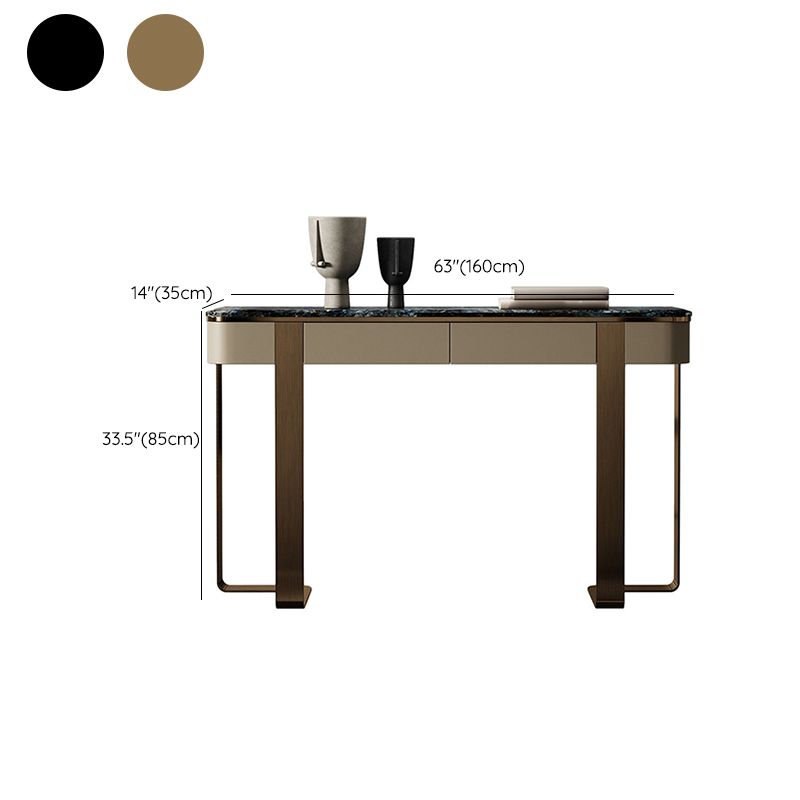 Modern Console Accent Table with Stainless Steel Bracket for Hall