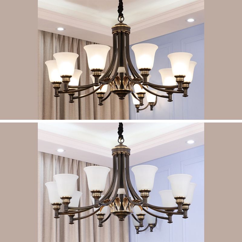Copper Sputnik Pendant Light in Traditional Classic Style Glass Ceiling Light for Interior Spaces