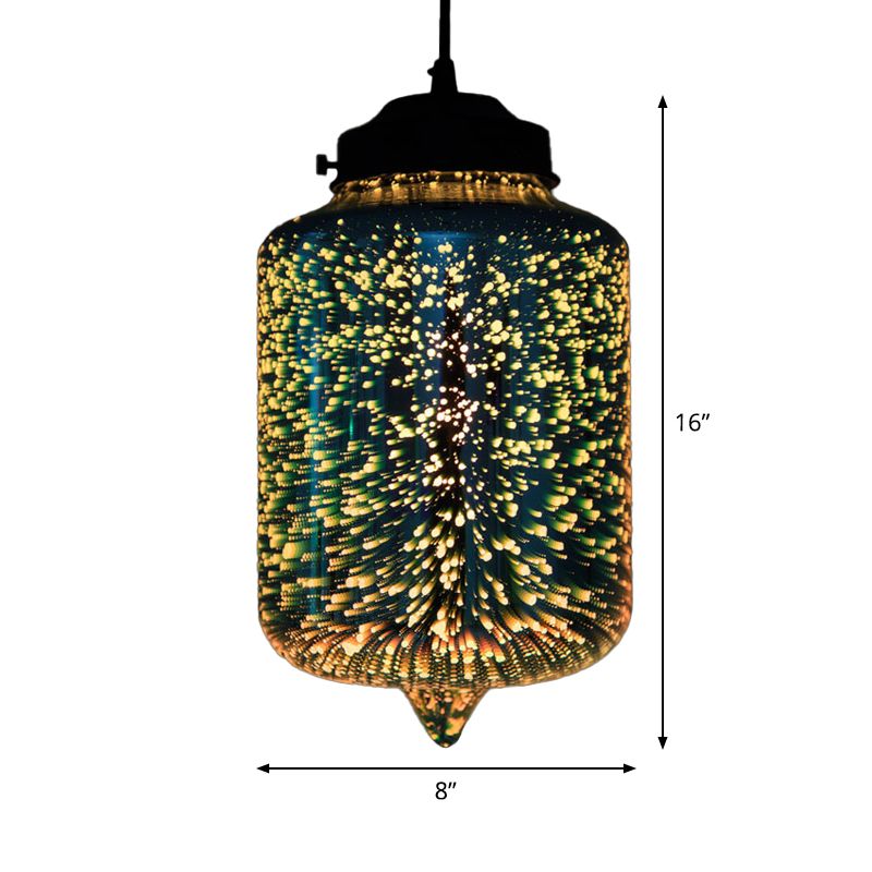 3D-Glasgeometrie-Drop-Anhänger Moderne 1-Licht-Pendellicht für Wohnzimmer