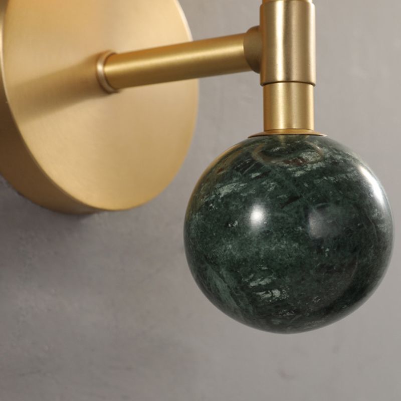 Modern Marble Wall Light Geometric Shape Wall Sconce with Glass for Living Room