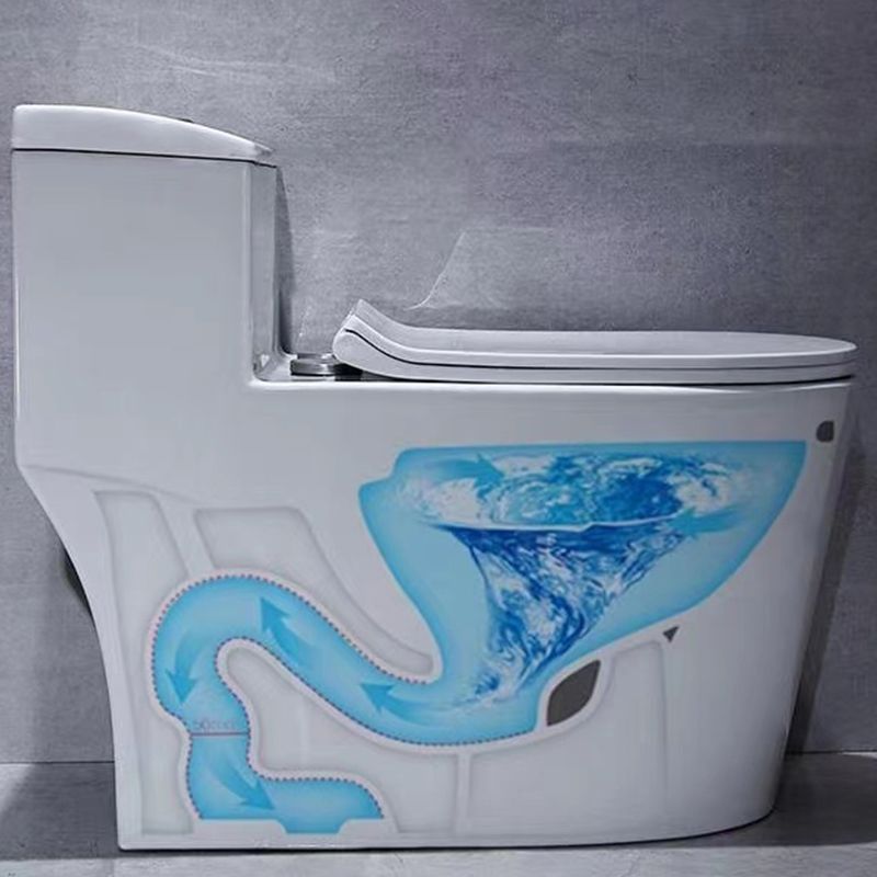 Contemporary White Flush Toilet Floor Mounted Toilet Bowl for Washroom