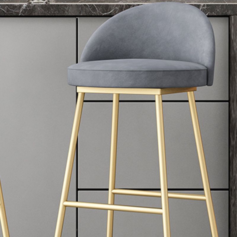 Nordic Glam Bar-stool Bucket Bar Stool for Home with Metal Legs