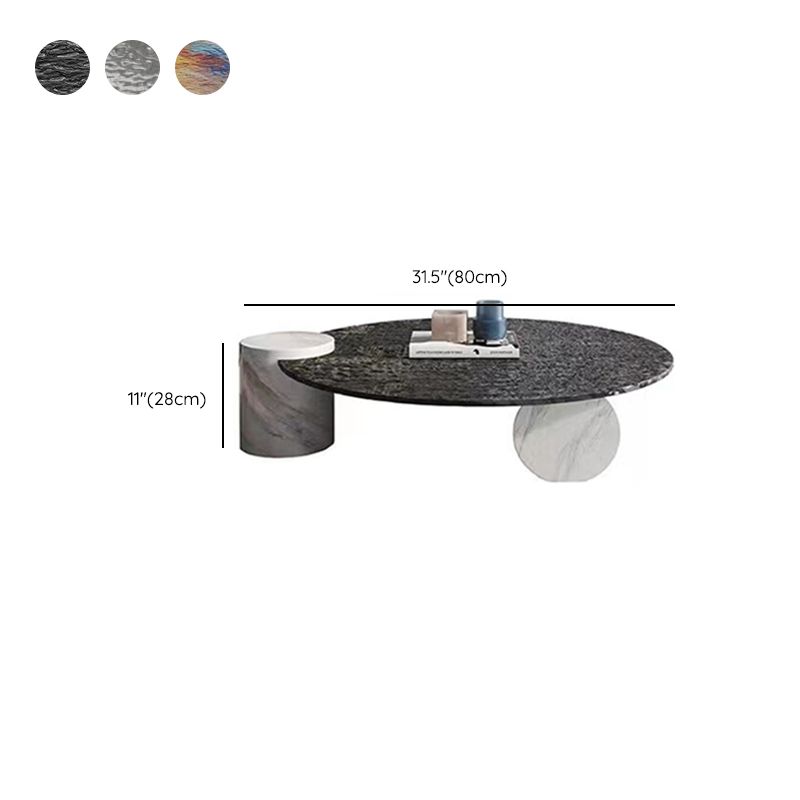 Tropical Round Cocktail Table Glass Pedestal Single Coffee Table