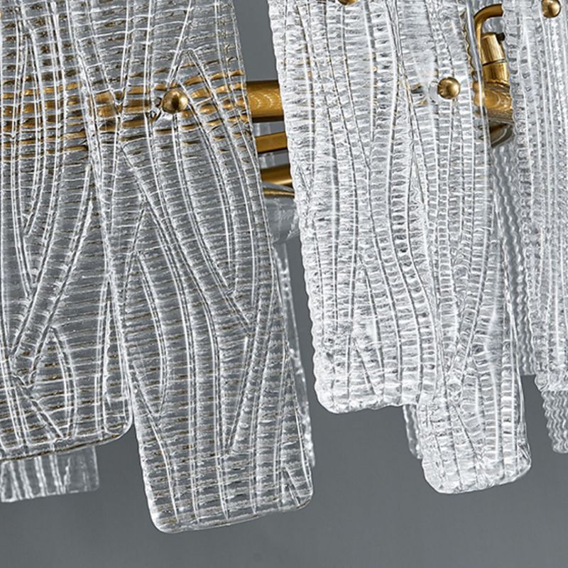 Geometria in stile contemporaneo luci a sospensione lampadario in vetro luci in oro