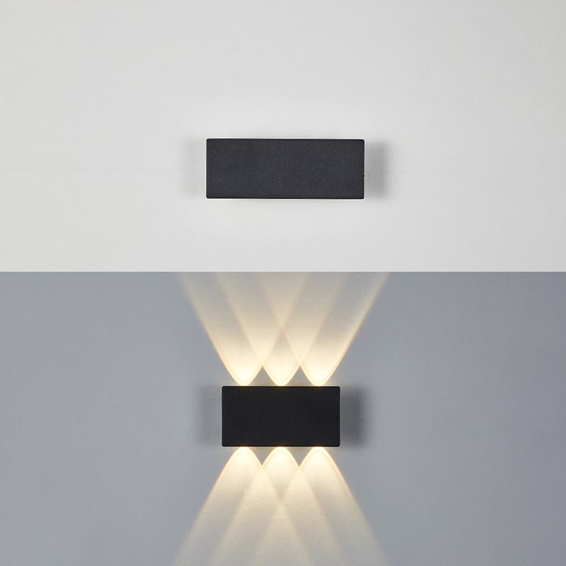 Lámpara de pared LED creativa moderna de aluminio Rectangular Rectangular Water Light en negro
