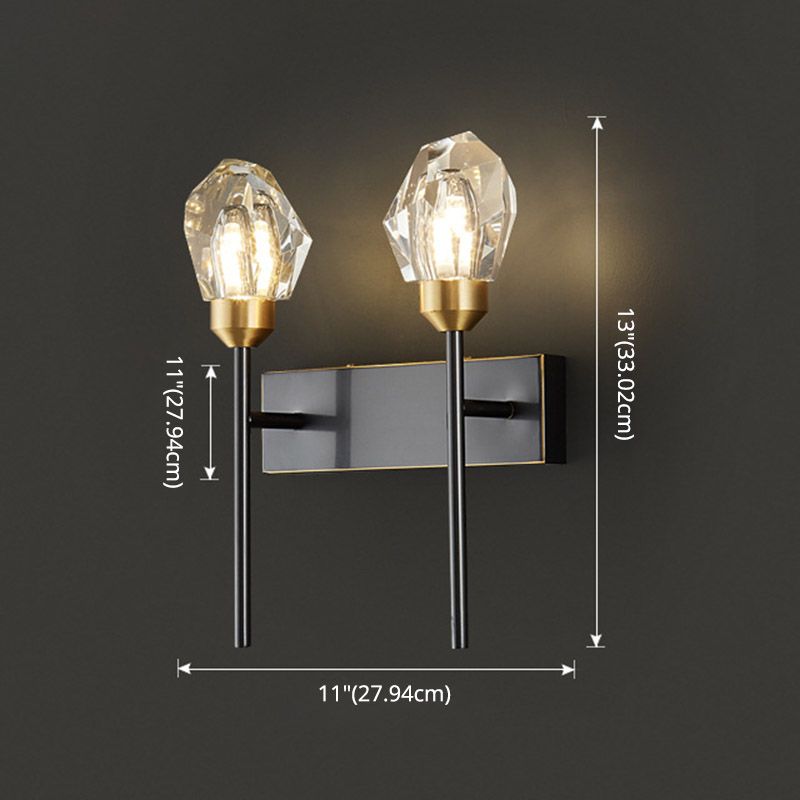 Schwarzsteinförmige Leuchtenleuchte Einfachheitstil Kristallwandhalterung Leuchte Leuchte