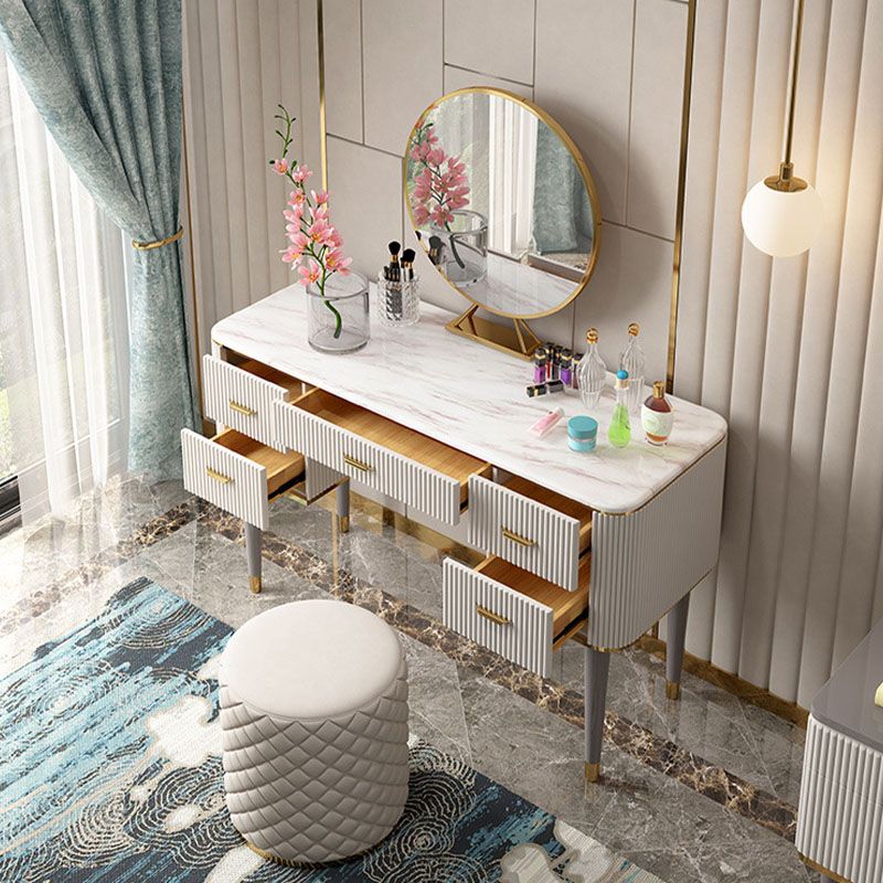 Contemporary Makeup Vanity Set 5-Drawers Vanity Dressing Table Set