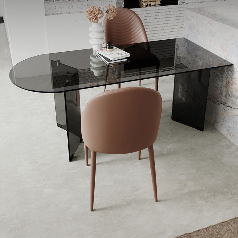 Glas zeitgenössische freie Form eines Esstischs klarer Glas für Esszimmer