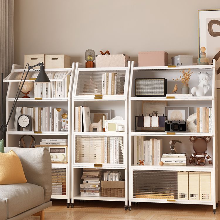 13.78"W Bookshelf Contemporary Style Bookcase for Home Study Room with Casters