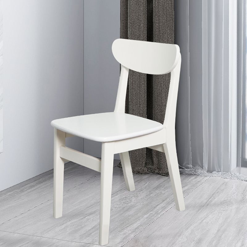 Silla auxiliar escandinava de madera de caucho con respaldo abierto, silla de comedor tapizada natural (juego de 2)